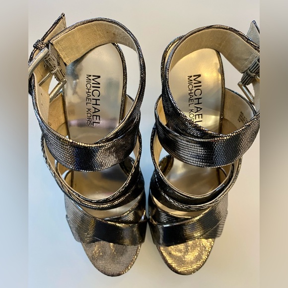 Michael Kors strapy pewter heels! - Picture 3 of 6